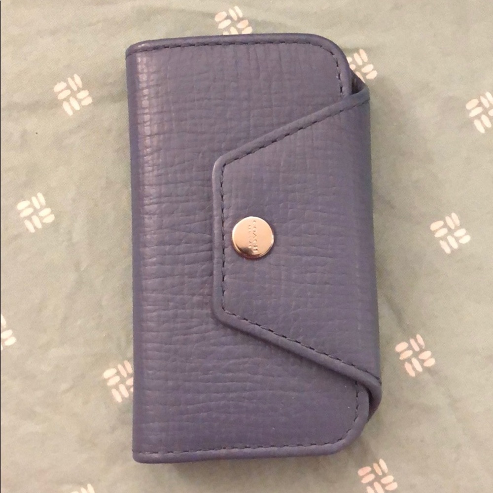 Coach 4-Key Blue Keyholder Keyring Key Case